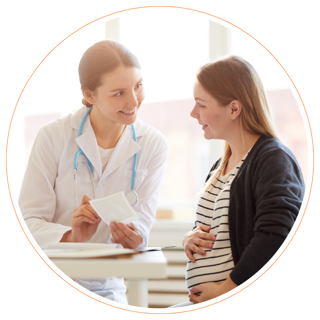 NIPT.ie-Woman-With-Doctor Patient with doctor at clinic